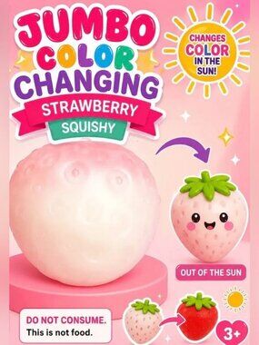 Jumbo Color Changing Strawberry Squishy